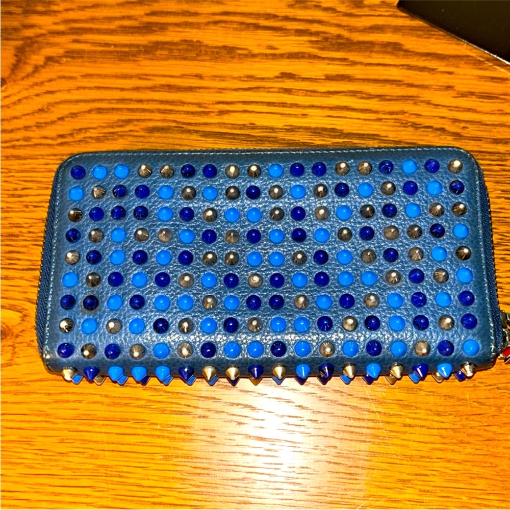 Christian Louboutin Blue Studded Wallet